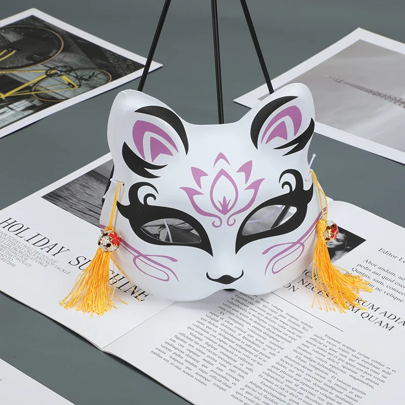 Mačka a Fox Ručne Maľované Maska Cosplay Maska Ružová Maska Anime Cosplay Ručne Maľované Maska Strapec Naruto