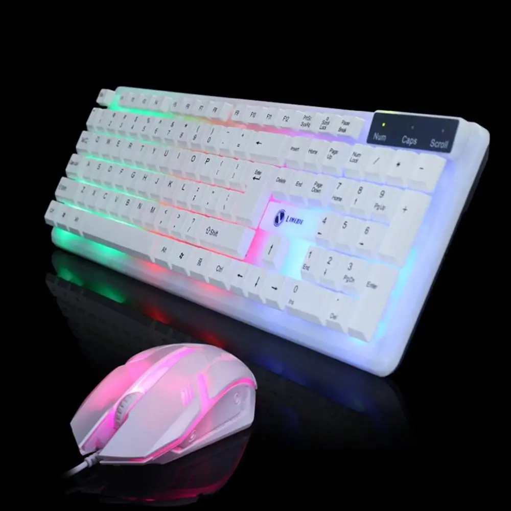 Mechanické Klávesnice A Myši súprava s LED RGB Podsvietená Herná Klávesnica Podobné Ergonomický tvar, PC Gamer