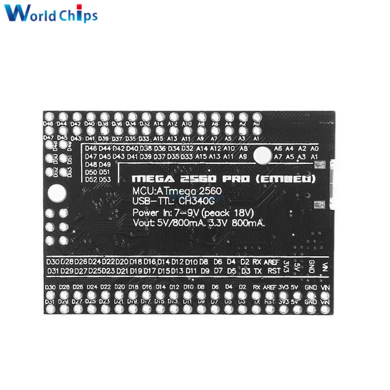 MEGA 2560 PRO Vložiť CH340G/ATMEGA2560-16AU Čip s Mužským Pinheaders Kompatibilný pre Arduino Mega2560 Micro USB xpansion Modul