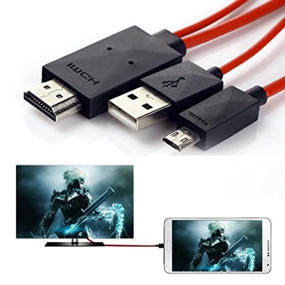 MHL konektor Micro USB-HDMI 1080P HD TV Video AV kábel Kábel Adaptéra 11 PIN pre Samsung S5 S4 pre Android Telefóny s Micro USB 2.0 Kábel Adaptéra