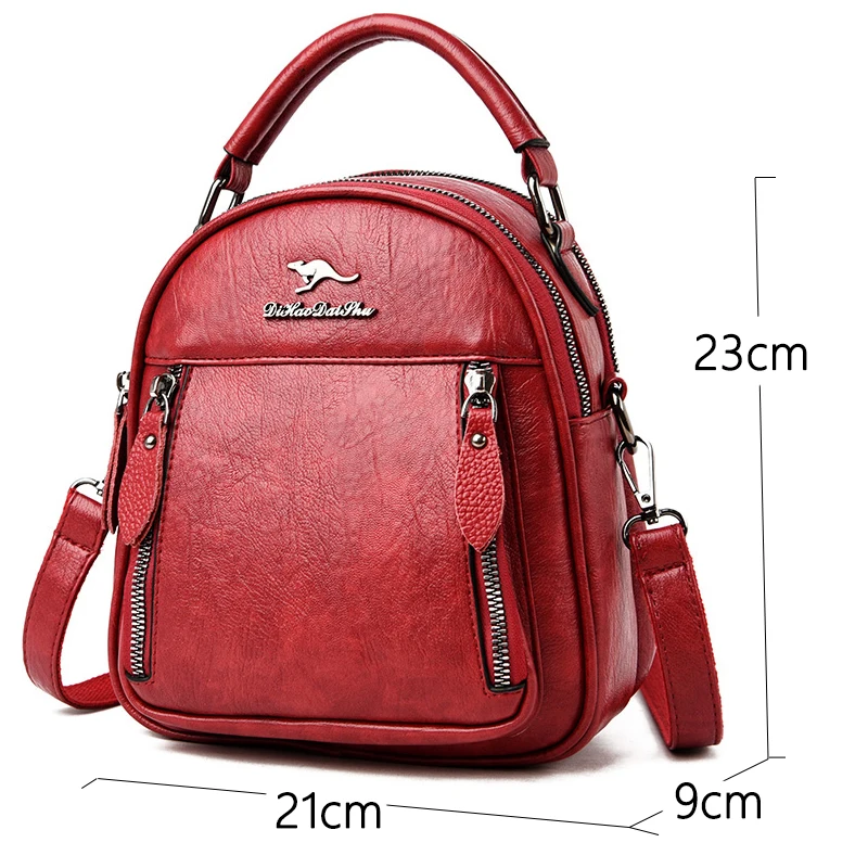 Mini Kožené Batohy pre ženy Multifunkčné cestovný batoh klokan Batohy sac dos školské tašky pre dospievajúce dievčatá