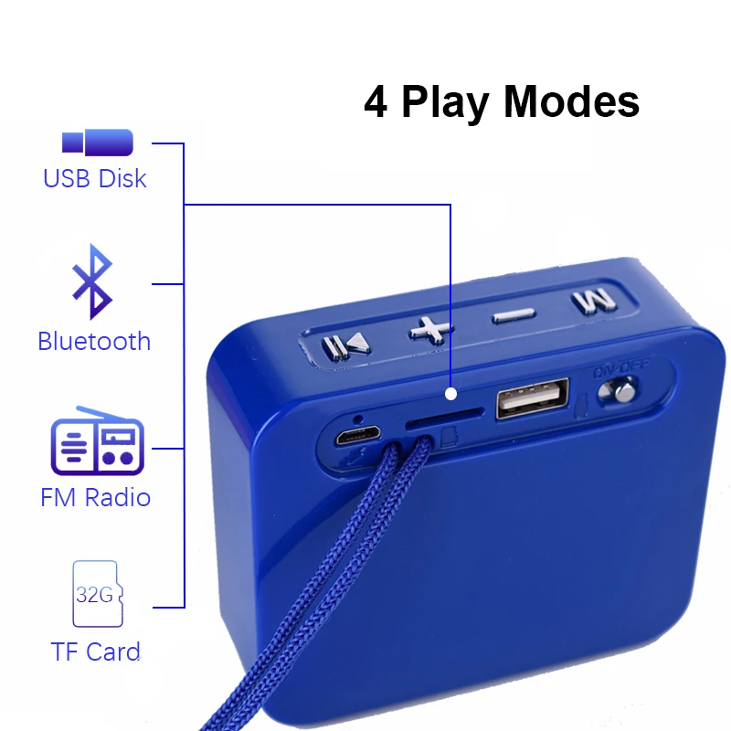 Mini Prenosný Bluetooth Reproduktor Malé Bezdrôtové Hudby Stĺpec Subwoofer, USB Reproduktory pre Telefóny s TF FM Rádio