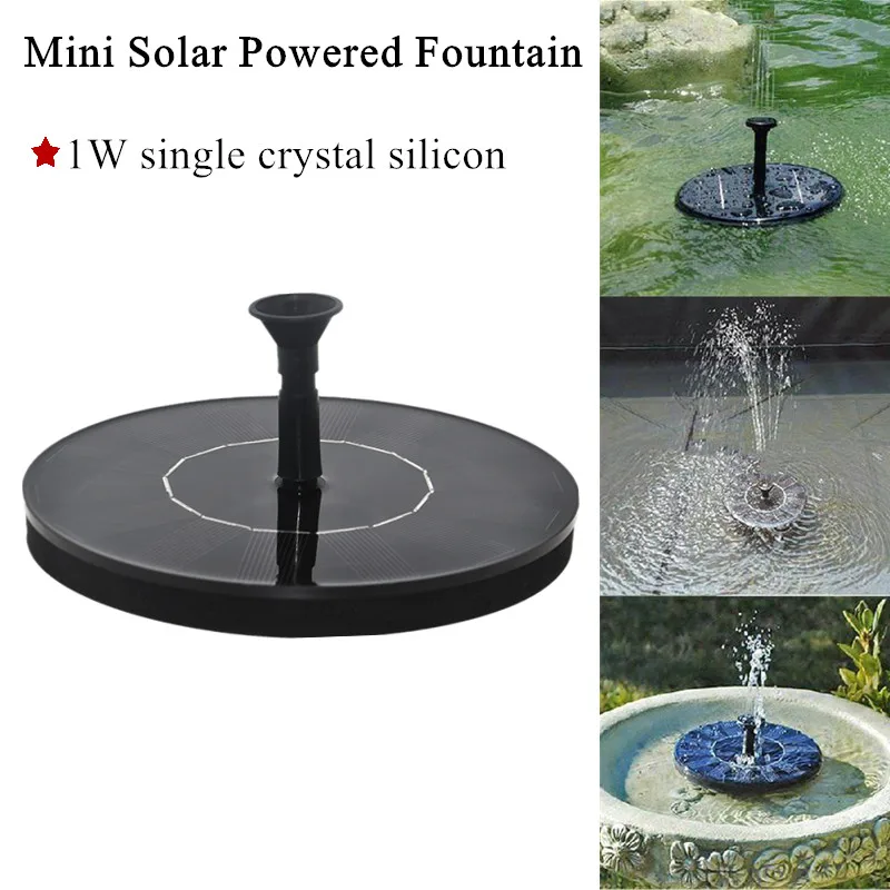Mini Solárne Fontány, Záhradné Fontány Solárny Panel Plávajúce Fontány, Záhradné Dekorácie Fountain1W jedného kryštálu kremíka