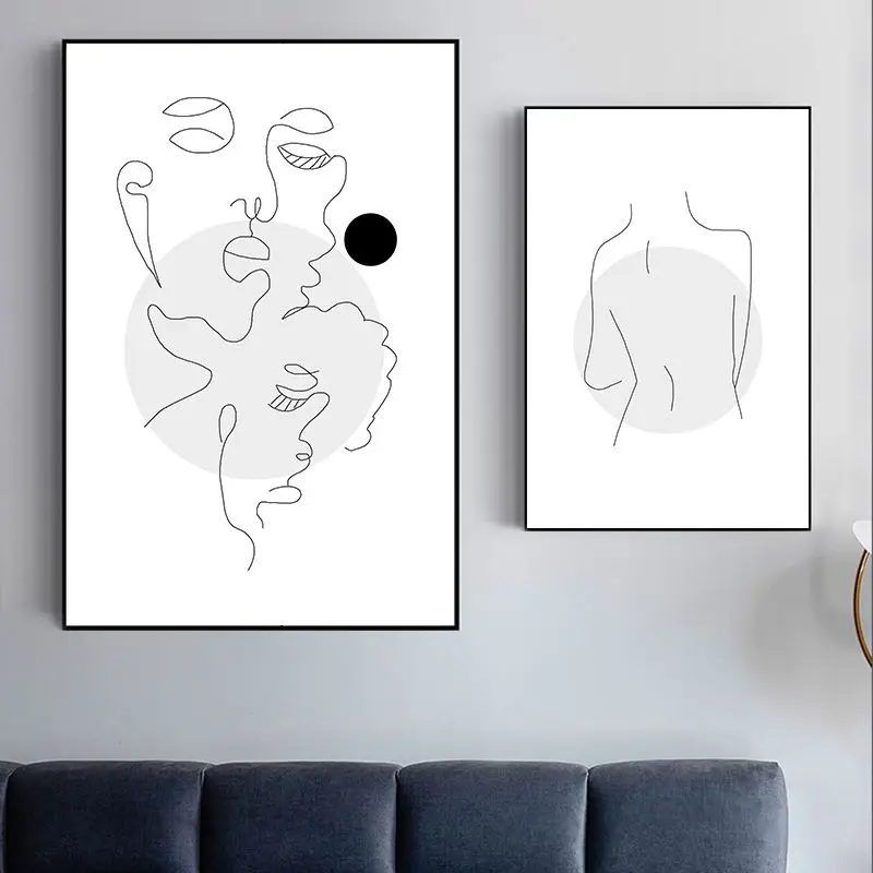 Minimalistický moderné ženské telo line kreslenie dekorácie plátno na stenu umenia, tlače obrázku abstraktné domáce dekorácie maľovanie