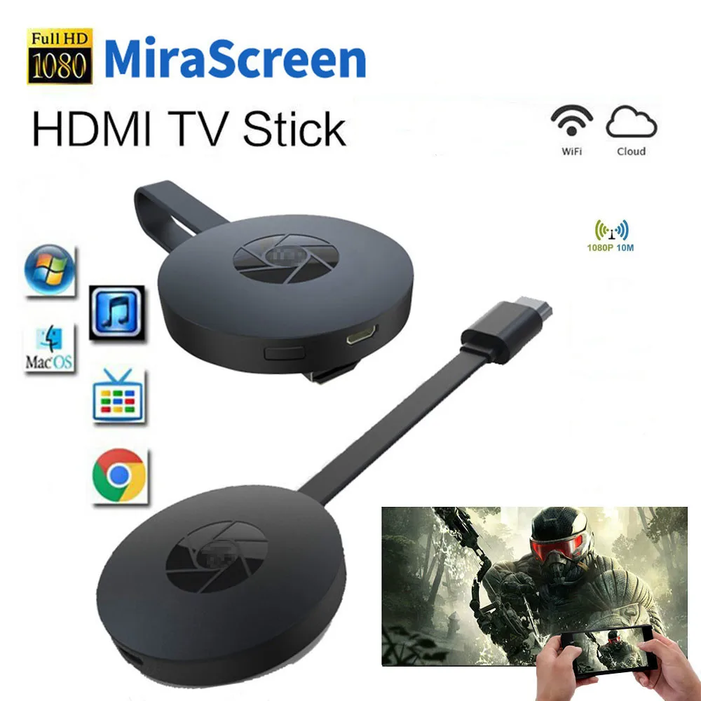 Miracast Android TV Stick MiraScreen WiFi TV Dongle Prijímač 1080P Displej server DLNA, Airplay Media Streamer Adaptér