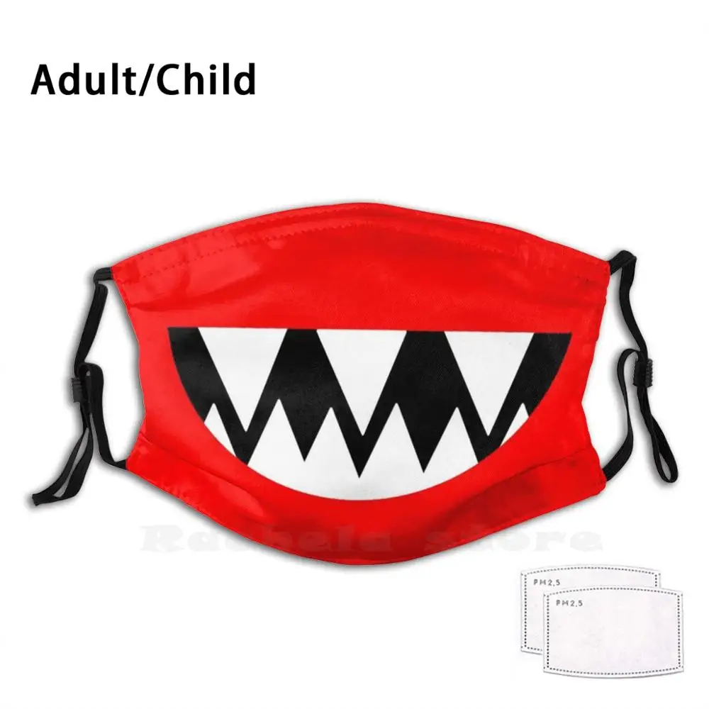 Monster Úst ( Červená ) Tlač Umývateľný Filter Proti Prachu Úst Maska Úsmev Stačí Úsmev Ústa Smiať Zábava Legrační Monster Monster Zuby