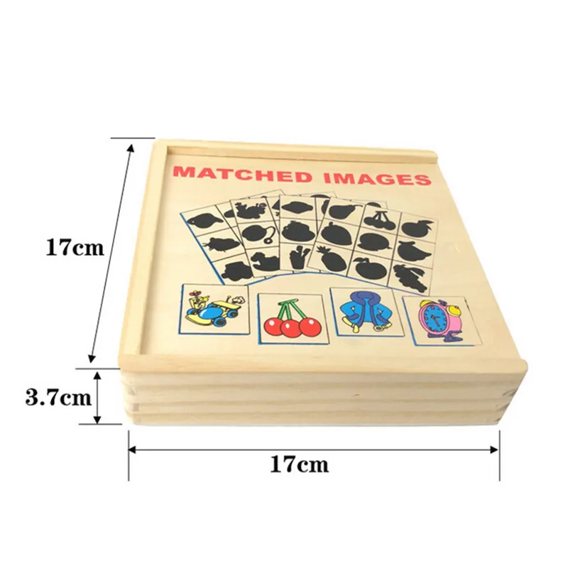 Montessori Puzzle, Hračky pre Deti, Drevený Vzhľad pre Tieň Hračka Tieň Zodpovedajúce Hra Karty Grafika Príslušné Políčko Deti Hračky