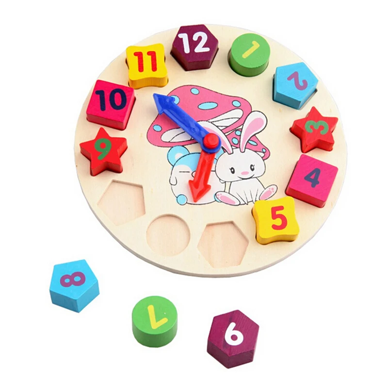 Montessori Vzdelávacie Hračky Drevené Hračky pre Deti Raného Vzdelávania Farebné Digitálne Geometrie Hodiny Matematiky Počítanie Hračka