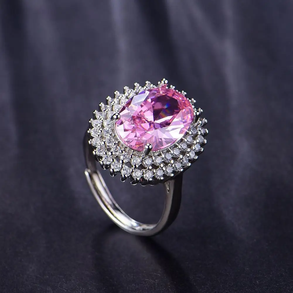 MOONROCY Crystal Krúžky Strieborná Farba Oválne Trendy Klasický Svadobný Prsteň, Šperky Veľkoobchod pre Ženy, Ženy Darček Dropshipping