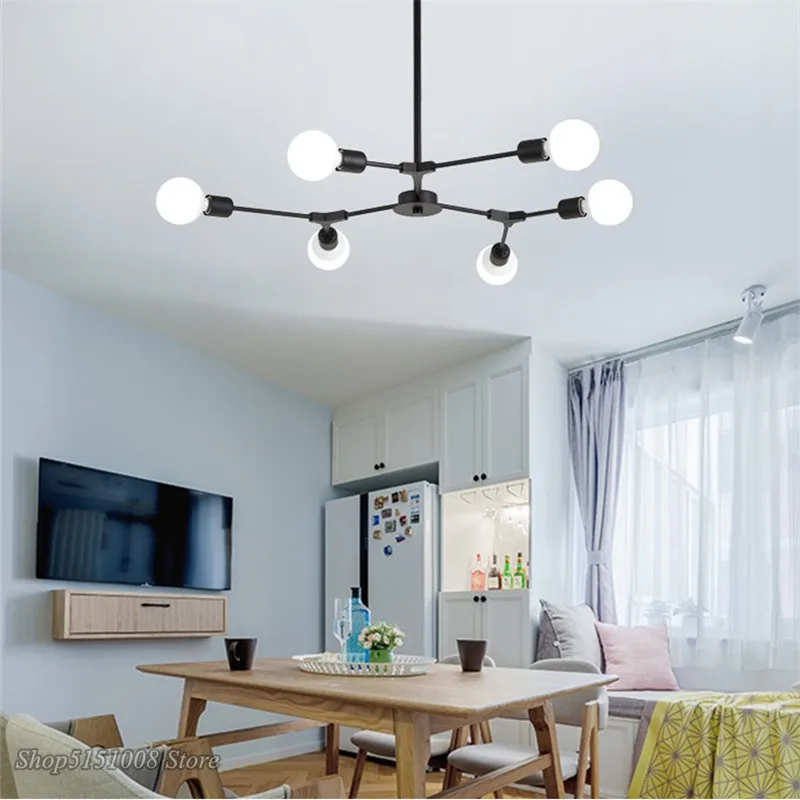 Mordern LED luster Nordic Art design Vetvenia, Závesné lampy, Obývacia izba Jedáleň Gold Black Domova Svietidlo