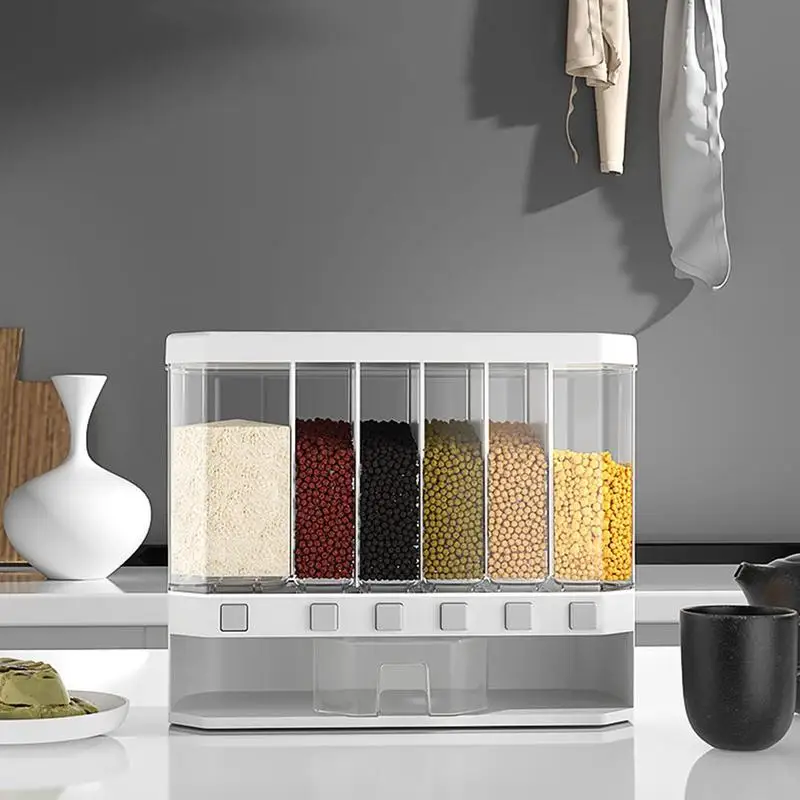 Multifunkčné domáce meranie compartmentalized ryža sudy ryža valce transparentné zásobníky na obilie a zrná