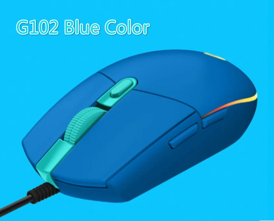Myší Počítačovej Myši RGB Nabíjateľná Mause Pôvodné Logitech G102 Drôtová Myš S Box Herné souris 200-8000 DPI Hráč