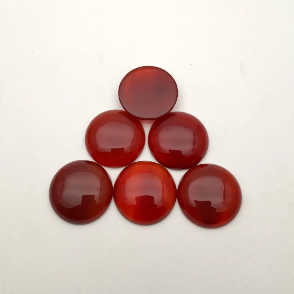Móda 12Pcs/veľa červenej agates prírodného kameňa kolo čaro 25 mm cabochon korálky pre šperky kvalitné Krúžok príslušenstvo veľkoobchod