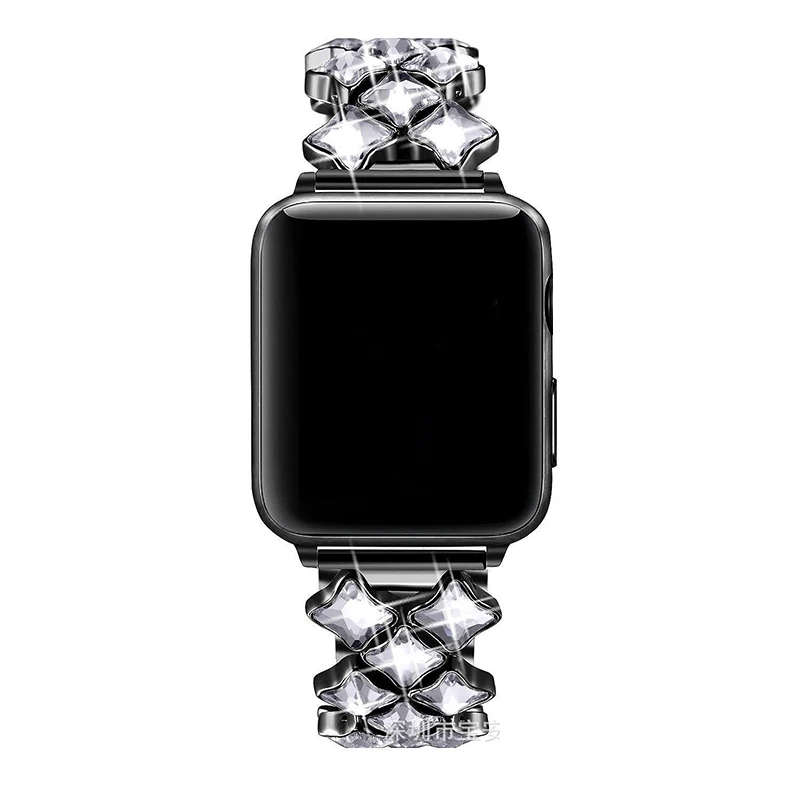 Móda lady Diamond popruh Pre Apple Hodinky Série 4/3/2/1 38MM 42MM nehrdzavejúcej ocele vykladané diamond popruh pre iwatch Zálohy popruh