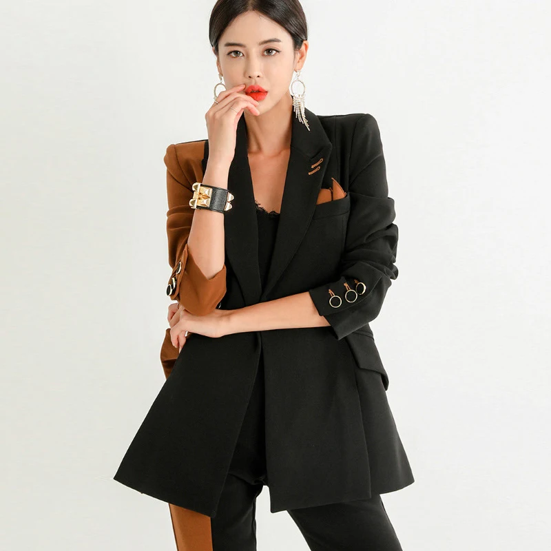 Móda pevné nohavice slim office suit ženy pohodlné kvalitnú prácu v štýle vintage elegantné trend roztomilý patchwork nohavice obleky