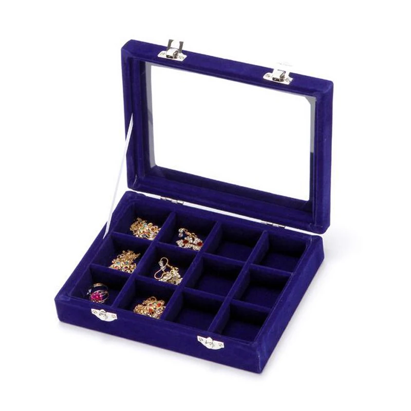 Módne Luxusné 12 Mriežky Šperky Box Prstene, Náušnice, Náhrdelníky Make-Up Držiteľ Prípade Choker Organizátor Ženy Šperky Skladovanie Displej