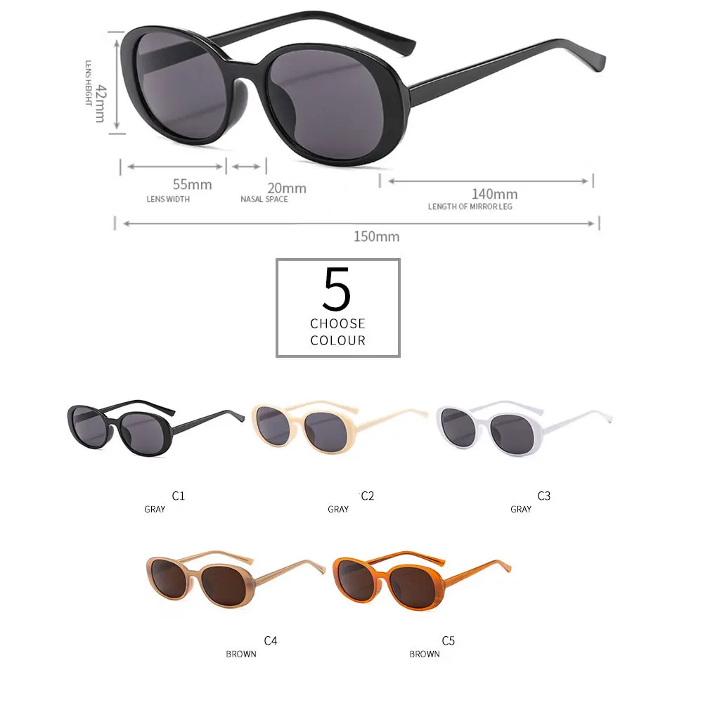 Módny Trend Nové Malé oválne Mužov a Žien slnečné Okuliare Luxusné Kvalitné Dizajnér Okuliare