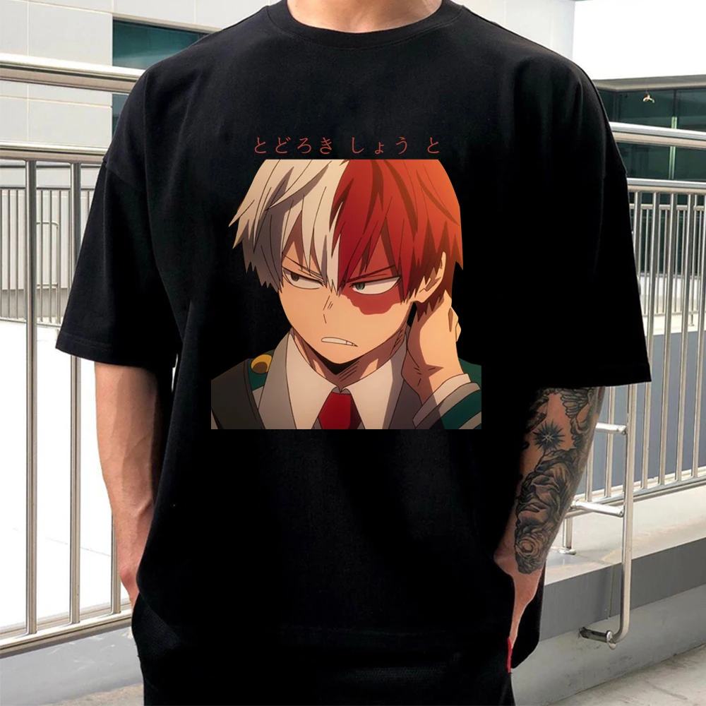 Môj Hrdina Academia T-Shirt Mužov Bavlnené Tričko Anime Todoroki Shoto Oblečenie Anime Nadrozmerné Tees Mužov Tričko Topy Tees