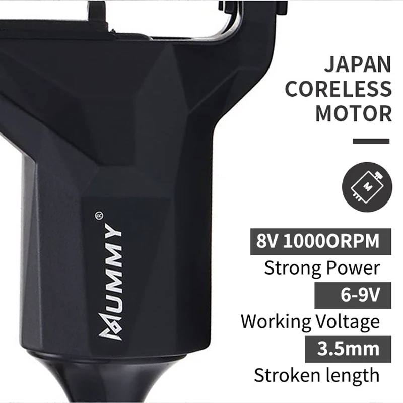 Múmiový Rotaty Tetovanie Stroj Japonský Motor, Hliníkový Rám k Dispozícii S RCA Spojenie Zdvih Dĺžka 3,5 Mm Stabilné Pracovné