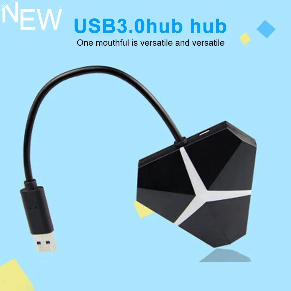Na ploche 4 Port Splitter Predlžovací Kábel Počítača Príslušenstvo Prenosné Home Office Univerzálny USB Hub Plug And Play S LED Svetlom