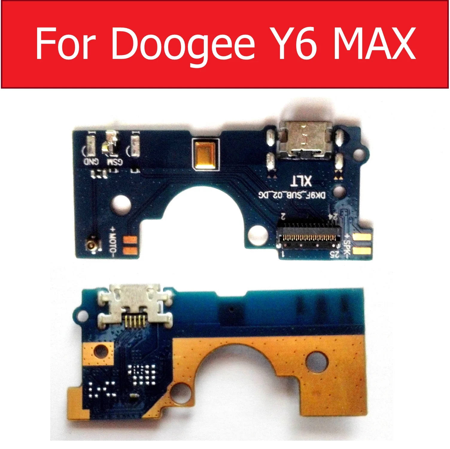 Nabíjanie pomocou pripojenia USB Port Konektor Rada Pre Doogee Y6 Max Nabíjací Konektor Dock Konektor Rada Flex Kábel Pre Doogee Y6 Náhradné Diely