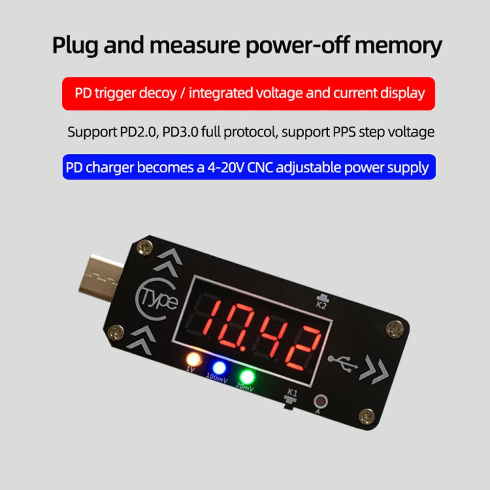 Nabíjanie pomocou pripojenia USB Spúšť Nabíjačku Modul Voltmeter Ammeter Test Nástroj 5V/9V/12V/15V/20V/PPS PD2.0 PD3.0 Typ-C, USB Nabíjačku PD