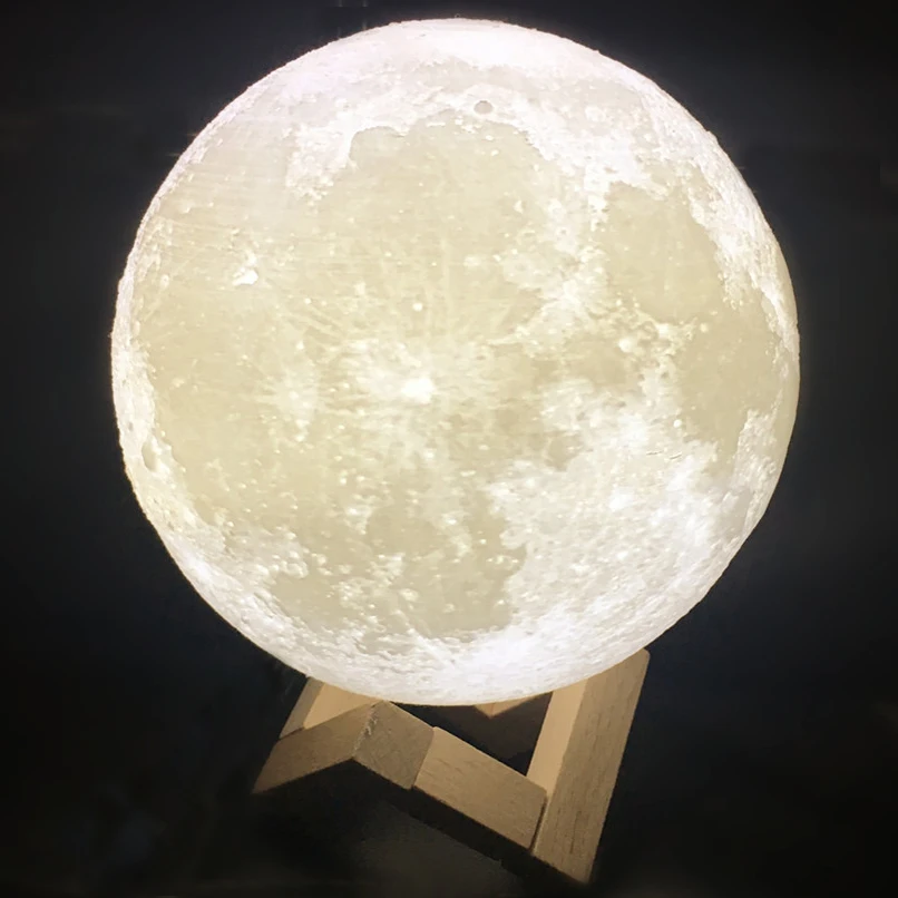 Nabíjateľné LED Nočné Svetlo 3D Tlač Mesiac Lampa multicolor Zmeniť Dotykový Spínač, Spálne, Knižnice Nočné Svetlo Domova svetlo