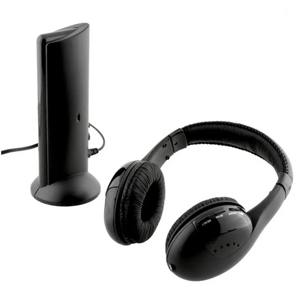 Najpredávanejšie 5in1 Hi-Fi Bezdrôtové Slúchadlá Slúchadlá Slúchadlá pre PC, Notebook, TV, FM Rádio, Podpora MP3, Veľkoobchod a Dropshipping