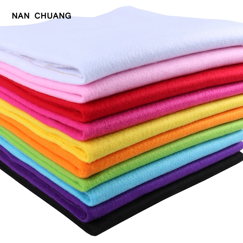 Nanchuang 10Pcs/Množstvo 2 mm Mäkké Cítil Textílie Polyester Netkaných Handričku Pre KUTILOV, Remeselníkov Bábiky Domáce Dekorácie Ručné Materiál 45x45cm