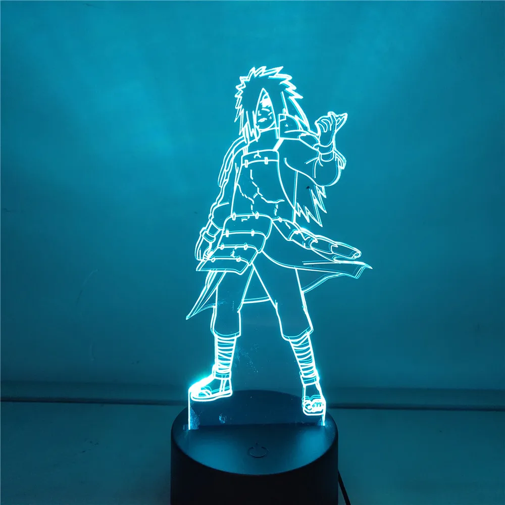 Naruto Uchiha Madara Anime Postavy 3D LED Farby Akcie Figma Hračky Shippuden Madara Nočné Osvetlenie Model Zberateľskú Bábika