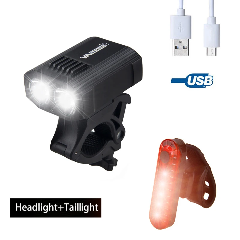 Nepremokavé USB Nabíjateľné Svetlo na Bicykel 5 Svetla Módy MTB Cyklistické Svetlo vstavanú Batériu, Požičovňa Lampa pre Bezpečnosť Noc jazda na Bicykli