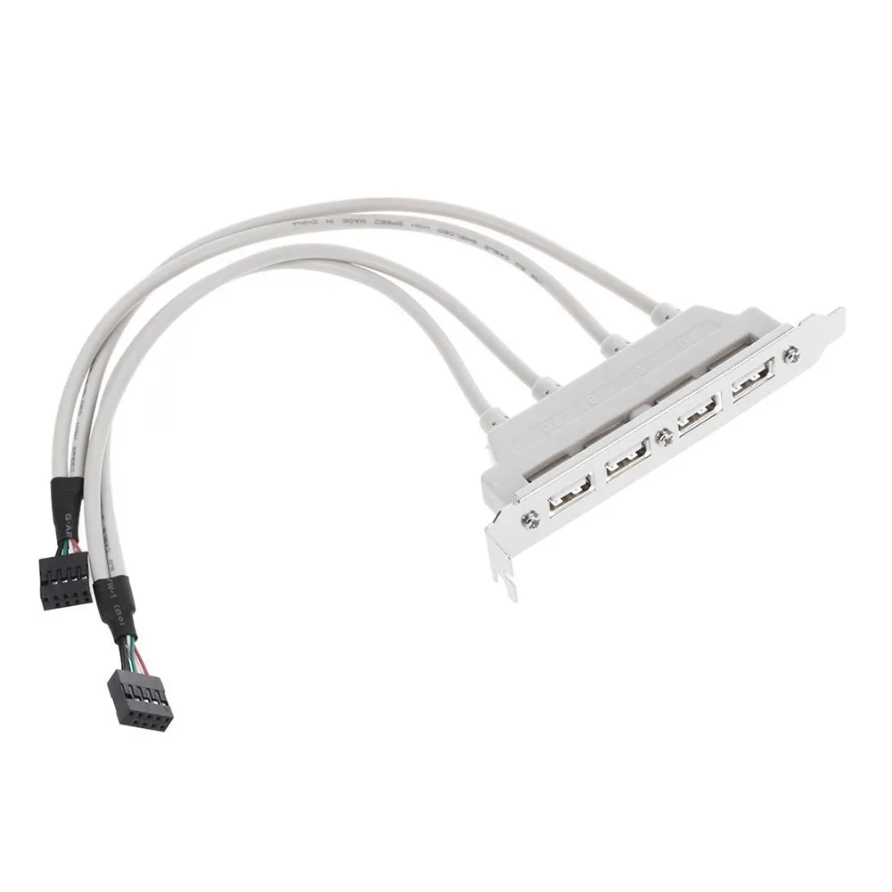 New Horúce USB 2.0 4 Port Zadný Panel PCI Držiak na Dual 9-Pin Doske Hlavičky Kábel