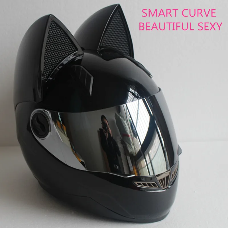 NITRINOS Motocyklové prilby mužov a žien racing osobnosti štyri ročné obdobia prilby mačka ucho prilba