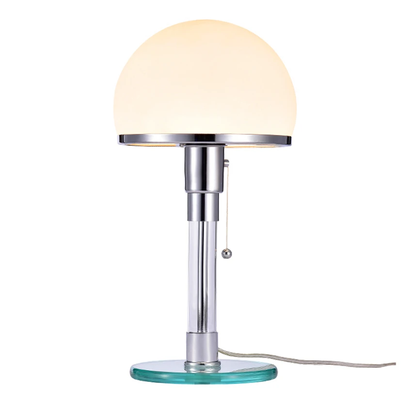 Nordic Dizajnér LED Tabuľka Svetlo Wilhelm Wagenfeld Bauhau stolná Lampa Stolná Svetlá Spálňa Posteli Lusters Sklo LED Svietidlá Svietidlá
