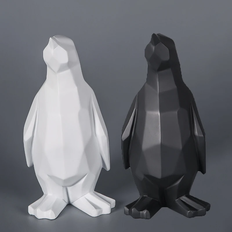Nordic Penguin Živice Model Ozdoby Sochy Zvierat Remesiel Jednoduché Home Office Tvorivé Geometrické Sochárstvo Penguin Abstraktné Dekor