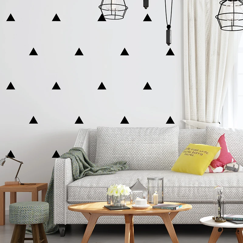Nordic Čierny Trojuholník Geometrický Vzor Tapety Moderné Biele Obývacie Spálne Nepremokavé, TV joj, Umývateľný Tapety