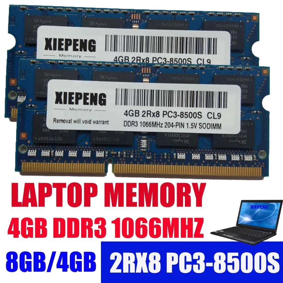 Notebook Pamäť 4GB 2Rx8 PC3-8500S RAM DDR3 8G1066 MHzpc3 8500 pre MacBook Pro MB990 MC207 MC374 MB471 MC516CH/A MC516ZP/A MC024ZP
