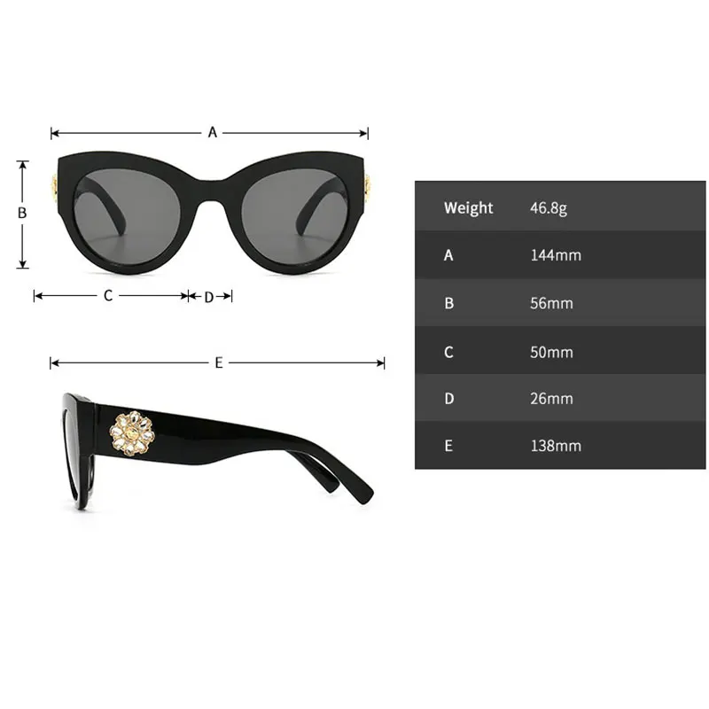 Nové 2020 Vintage Dámy Mačka Očí, Slnečné okuliare, Ženy, Luxusné Crystal lístky Slnečné Okuliare UV400 Transparentné, Čierne Odtiene Okuliare