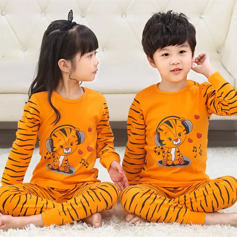 Nové Deti Pyžamá Sady Chlapci Cartoon Tiger Styling, Baby, Deti Pijama Infantil Pyžamo Dievča Domov Oblečenie Detí, Vianočné Sleepwear