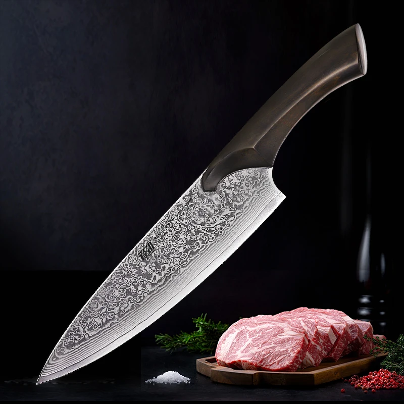 Nové!Gepard Série Kuchyne Šéfkuchára Nože 8 Palcový 67 Vrstvy Damasku Japonský Nôž Ebnoy Veľká Rukoväť VG-10 Ocele 2019 najlepšie Nože