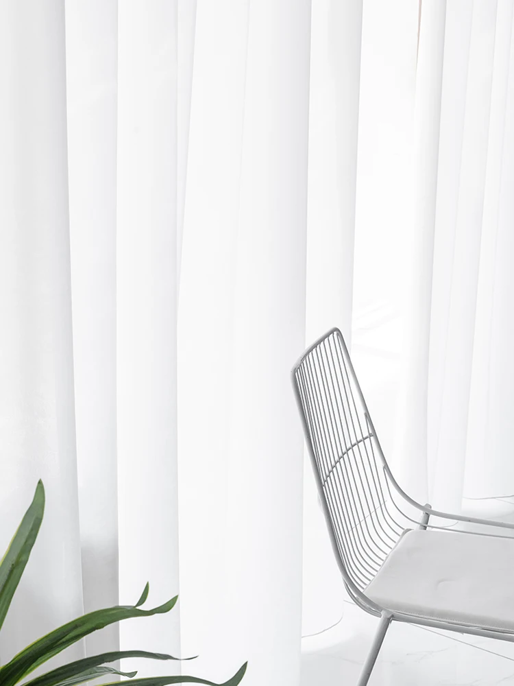 Nové In Nordic Štýl Rozprávky Transparentné, Moderné High-End závesy pre Obývacej Izby, spálne, Balkóna (Solid Farba Biela Priadza Opony