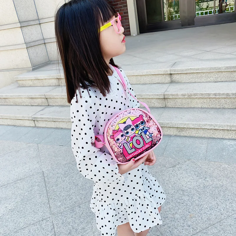 Nové lol prekvapenie bábiky deti cartoon flitrami malé aktovka roztomilý dievča Pu jeden taška cez rameno s nulovým peňaženky