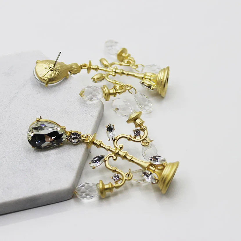 Nové Módne Barokový Crystal Mini Lustre Náušnice Kúzlo Drahokamu Visieť Prehnané Vyhlásenia Svadobné Party Šperky 439