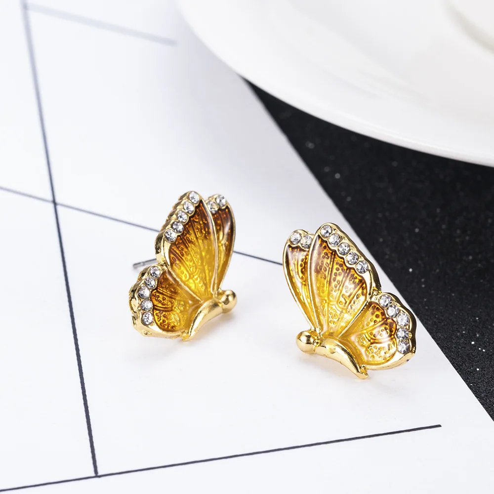 Nové Módne Ženy Motýlích Krídel Náušnice Ženské Osobnosti Drahokamu Hmyzu Náušnice Dievča Sladké Romantické Šperky 2020