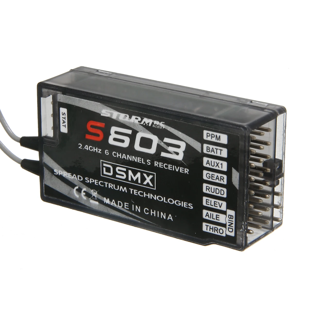 Nové S603 6 Kanálový Prijímač 2,4 GHz Vzduchu Konektor Prijímača RX Podporu Prijímať DSM2 DSMX Pre Vysielač Spektrum