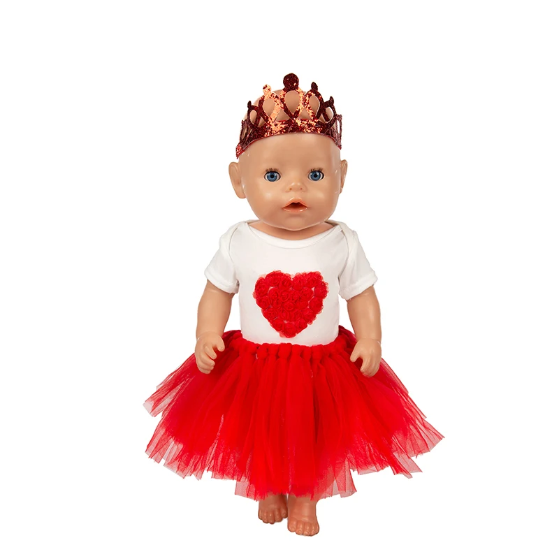 Nové Srdce vzor nastaviť Doll Oblečenie vhodné Pre 43 cm baby Doll oblečenie reborn Bábiky Príslušenstvo