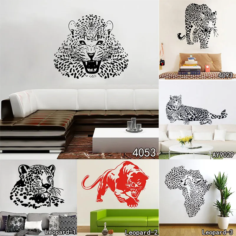 Nové Zviera, Leopard tlač stenu Kotúča, Obývacia Izba Vinyl Rezbárstvo Stenu, Nálepky, detská Izba Domov Okenné Dekorácie