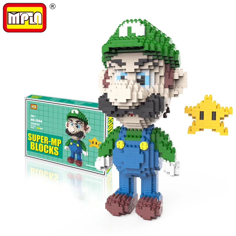 Nový Komín Mario Bros Obrázok Diamond stavebným Juguetes Luigi Model 2100pcs+ Zmontované Mirco Tehly Hračky Pre Deti,