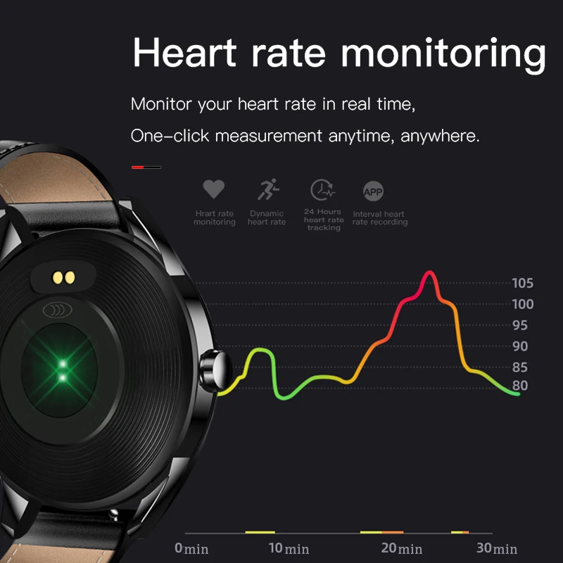 Nový oceľový smart hodinky mužov, kožené smart hodinky nepremokavé športové Informácie pripomienka Fitness tracker smartwatch pre Android ios