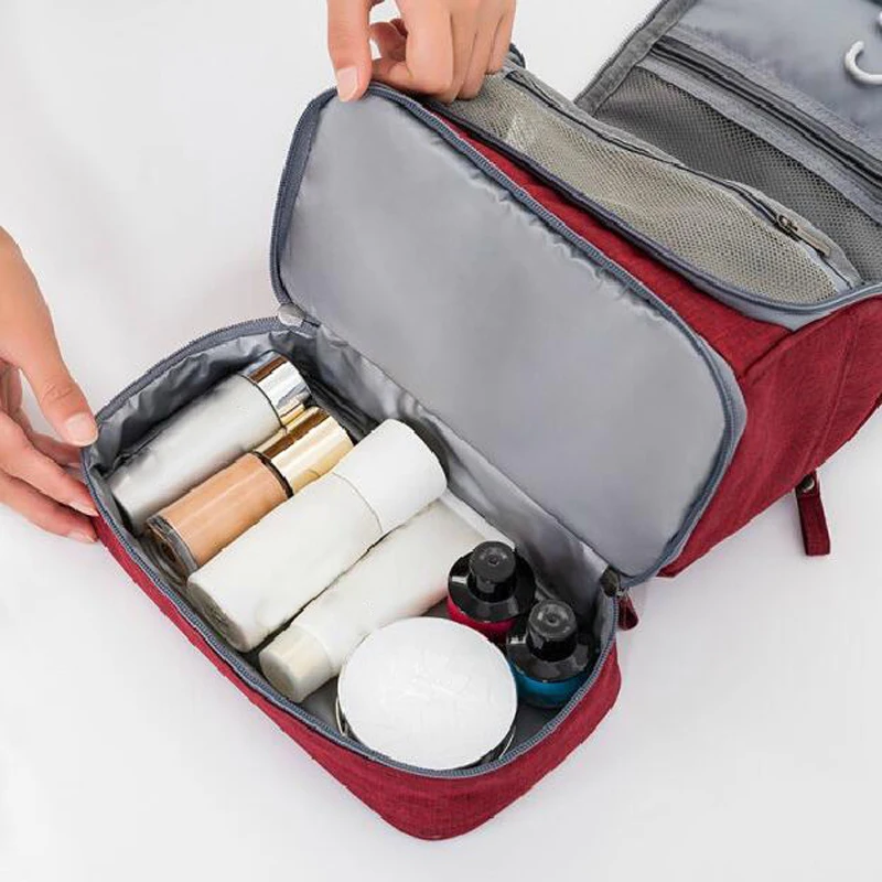 Nový Vodotesný Mužov Visí Make-Up Taška Oxford Cestovné Organizátor Kozmetická Taška Pre Ženy Necessaries Tvoria Prípade Umývanie Toaletná Taška